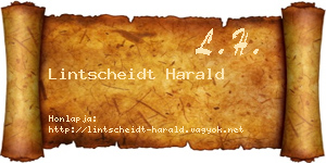 Lintscheidt Harald névjegykártya